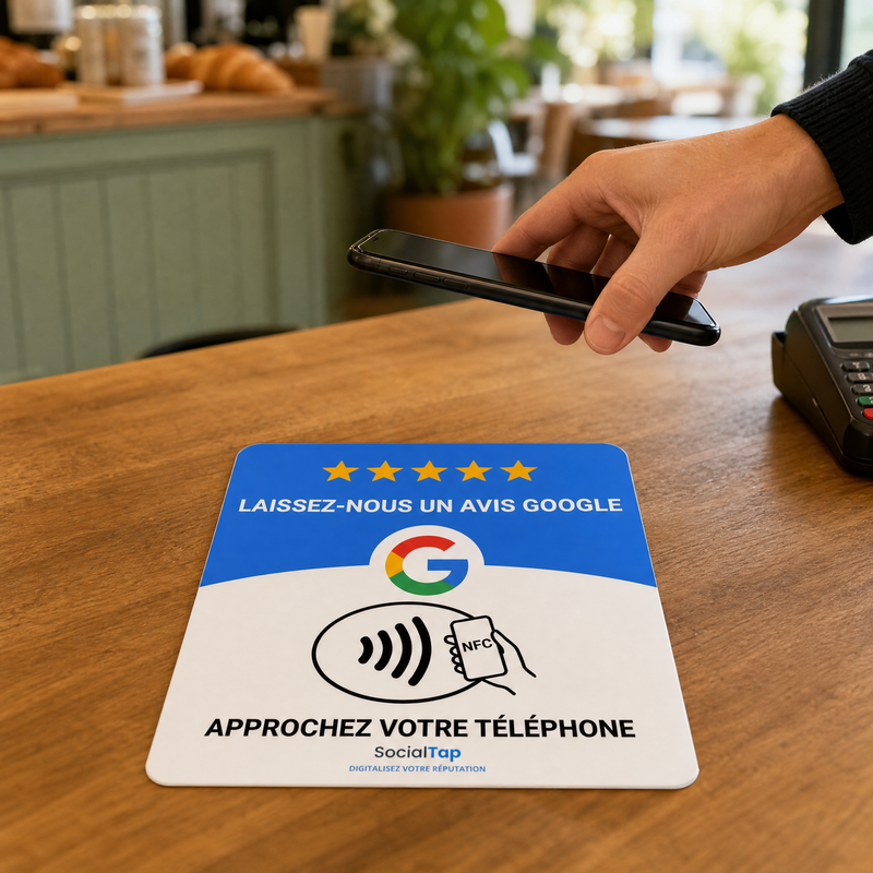 Le client approche son téléphone