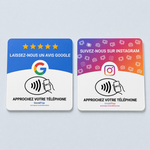 Les deux plaques NFC SocialTap, Google et Instagram, 69,99 €